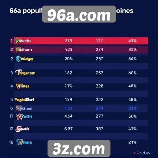 Análise da popularidade dos jogos no 96a.com